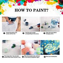 Paint By Numbers Van Gogh's Starry Moon Night Kit - Van Gogh Starry Night D - View 5