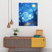 Paint By Numbers Van Gogh's Starry Moon Night Kit - Van Gogh Starry Night D - View 3