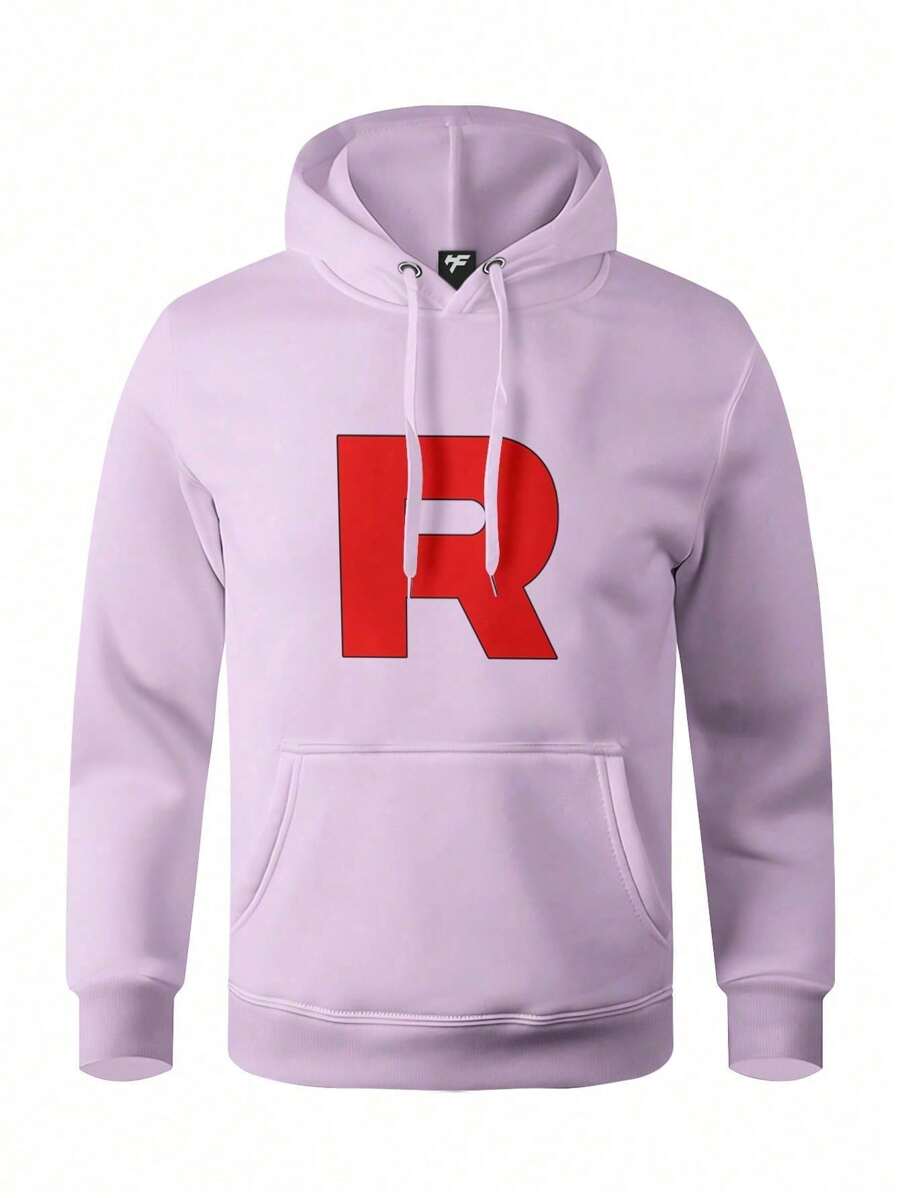 Men Hoodies - 中紫紅色 - 查看 1