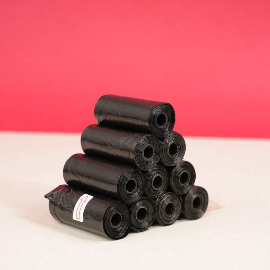 10 冊/包 寵物黑色垃圾袋（15 袋/捲） - 黑色 - 查看 1