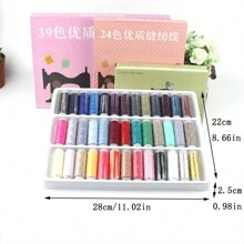 39 Colors Household Sewing Machine Thread Set With Large Needle Storage Box And Embroidery Threads, Random Color - Multicolor - View 4