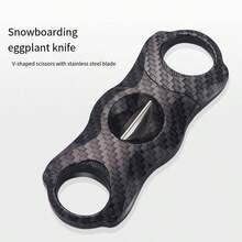 1PC New Stainless Steel Cigar Scissors Smoke Cutter Double Blade  Cigar Scissors V-Type Household - Multicolor - View 2