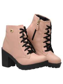 Women Ankle Boots & Booties - Coral Orange - View 2