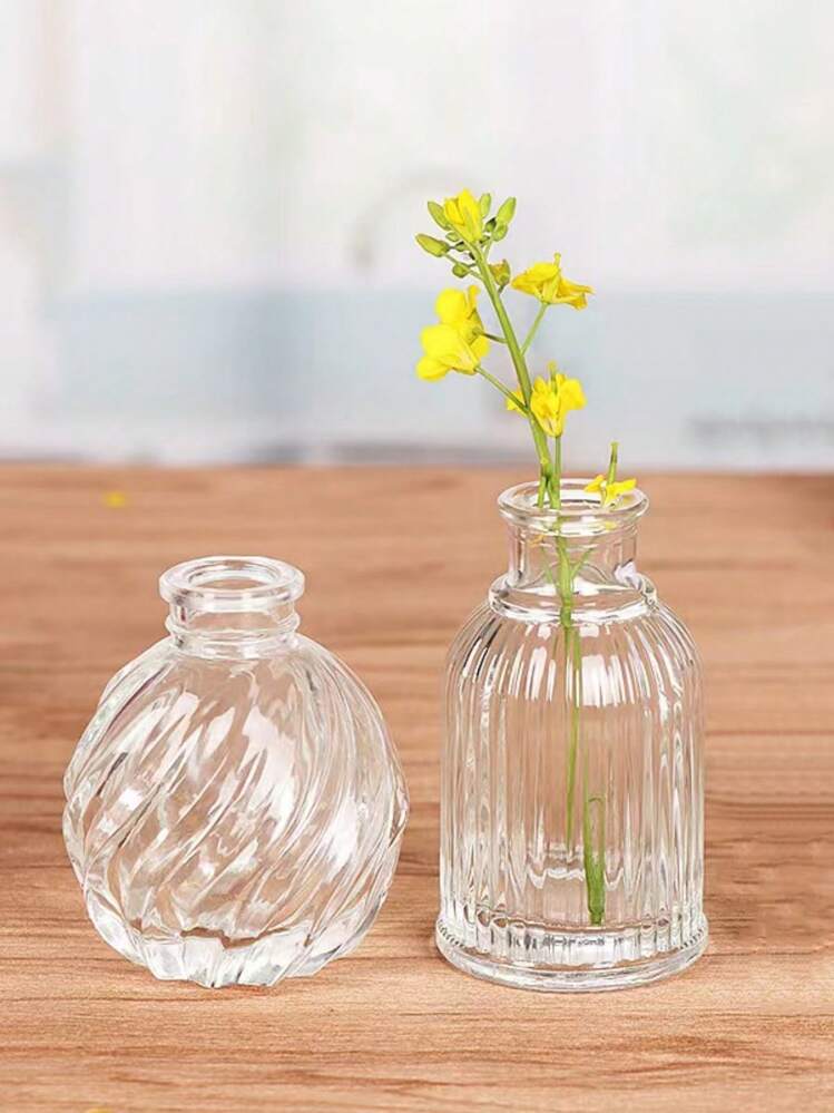 Vaso Piccolo In Vetro Soffiato A Mano, Colore Viola, Bocca Obliqua, Per Fiori Secchi O Freschi, Decorazione Casa Da Tavolo, 18x13 Cm - 4