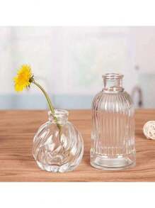 1入組小花瓶,創意玻璃花瓶適合小盆栽植物,適用於日常使用