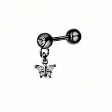 1 件 16G 316 不锈钢耳钉方晶锆石耳洞耳钉耳屏软骨杠铃耳环耳轮海螺身体穿孔首饰适合女性女孩 - 銀色 - 查看 27