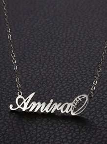 Personalized Men And Women Custom Simple Fashion Stainless Steel Name Wings Necklace Mother's Day Father's Day Valentine's Day To Commemorate Graduation Bestie Friends Birthday High-End Name Wings Pendant Gift Valentines