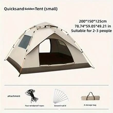 Đồng hồ tự động Cửa sổ Bật lên Lều Đối với Cắm Trại Ngoài Trời , Không thấm nước , Chống nắng Và Chống muỗi , Có thể mang đi - trắng - Xem 4