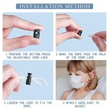 Mới 10 cái Đen Cord Khóa Nhựa Nút chặn Cord Kẹp Khóa Nút Đen Sương giá Quần áo thể thao DIY Phụ kiện túi - 10 miếng - Xem 5