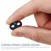 Mới 10 cái Đen Cord Khóa Nhựa Nút chặn Cord Kẹp Khóa Nút Đen Sương giá Quần áo thể thao DIY Phụ kiện túi - 10 miếng - Xem 4