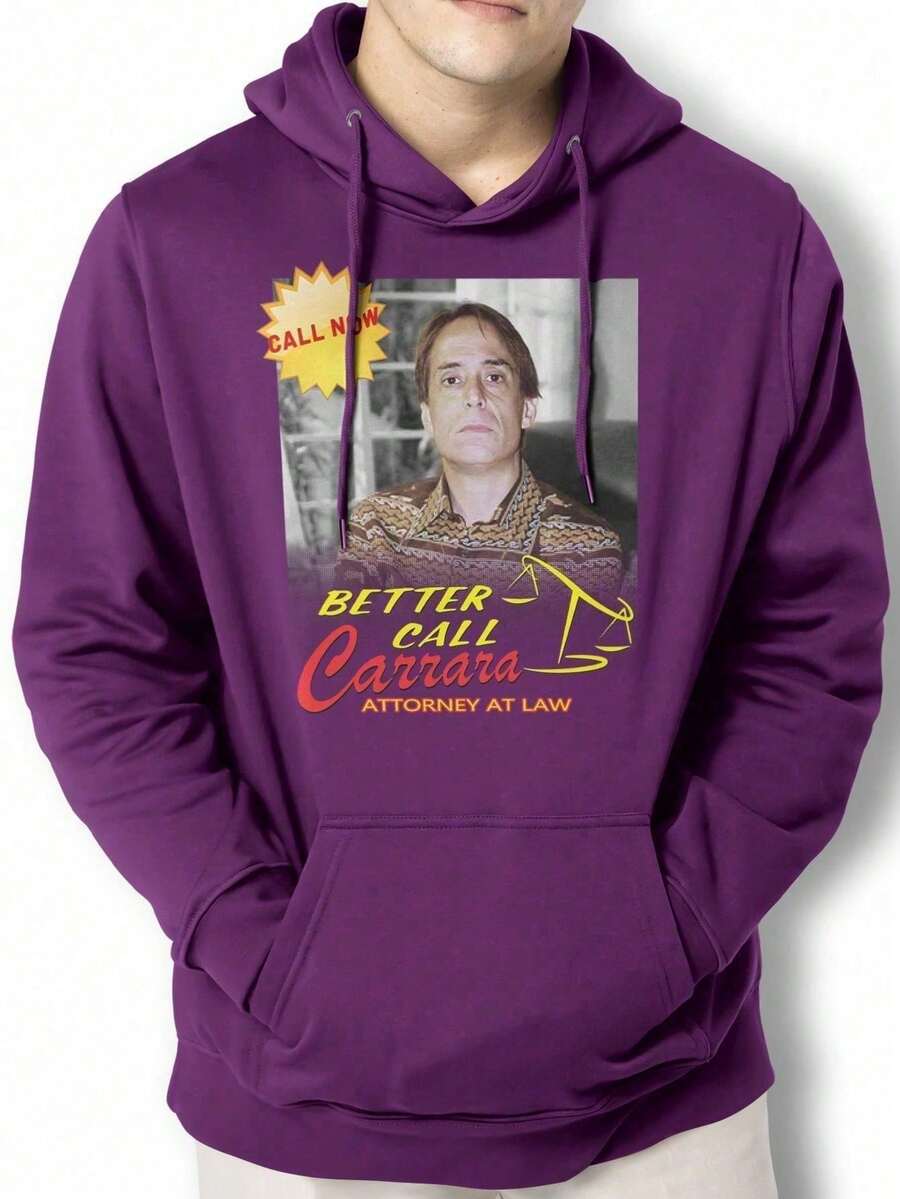 Men Hoodies - 紫色 - 查看 1