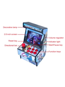 2.8Inch 16Bit Handheld Portable Arcade Nostalgic Game Console Plug And Play TV Video AV Output Electronic Mini Game Station Toy Gift(Support 150+ Classic Retro Games) - Black and White - View 5