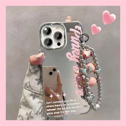 粉色镜面手机壳适用于 17 Pro Max/ 17 Pro/ 16，小众设计适用于 15 Pro Max/ 15 Pro/ 14，新款 13 Pro Max/13 Pro 防摔硅胶软壳，极简设计适用于 11/12