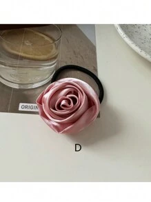 1 女士法式缎玫瑰发带，简约超仙，甜美个性，复古高端橡皮筋，适合日常佩戴波西米亚风马尾辫发夹发圈橡皮筋发绳弹性发带 - 彩色 - 查看 10