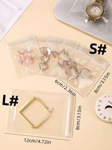 100Pcs Small Transparent PVC Ziplock Bags With Zip Seal And Dustproof Function For Jewelry, Plastic Packaging Self-Sealing Storage Bags For Rings, Earring, And Bracelets - Multicolor - View 2