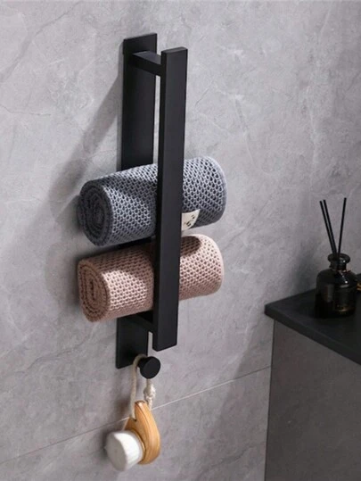 Handtuchhalter für das Badezimmer - Ein hochwertig gestalteter, dickwandiger Handtuchhalter für das Badezimmer. Er kann horizontal oder vertikal aufgestellt werden und ist ein sehr praktischer Handtuchhalter. 1 Stück.