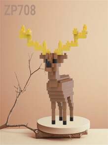 1 Stück handgefertigtes DIY Nanoblock Modell, witzige Tiere Serie Schaf/Zebra/Giraffe/Eisbär, Bausteine für Erwachsene, Sammlerstück, Geschenk zu Neujahr/Geburtstag