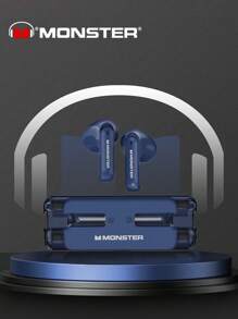 Monster XKT08 Upgrade ENC Noise-Proof Semi In-Ear 5.3 Hi-Fi Call Noise Reduction Sport Running Microphone Gaming Music Wireless Earbuds
