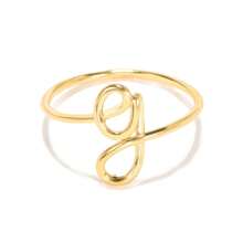 女士時尚迷你字母戒指a-z指頭不銹鋼戒指美學婚禮首飾禮物 - 金黃色 - 查看 20