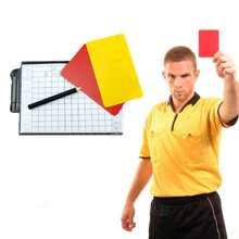 Tarjeta Roja Y Amarilla Para El Árbitro De Fútbol, Tarjeta Roja, Tarjeta Amarilla, Plegable Con Bolígrafo, Papel Con Estuche De, Carta De Registro De Árbitro Rojo Y Amarillo De - Negro - Ver 2
