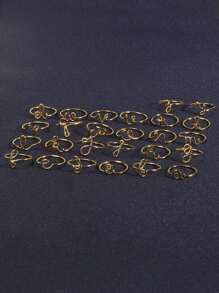 女士時尚迷你字母戒指a-z指頭不銹鋼戒指美學婚禮首飾禮物 - 金黃色 - 查看 3