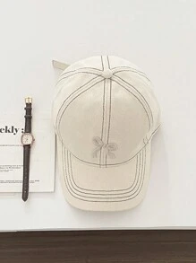 1 件刺绣蝴蝶结软顶按扣帽，豹纹水钻蝴蝶结装饰，大号女士遮阳帽 - 彩色 - 查看 12