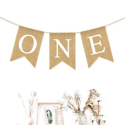 1 件婴儿一周岁生日派对主题装饰横幅，适合男孩或女孩，高脚椅横幅和生日背景装饰，圣诞节