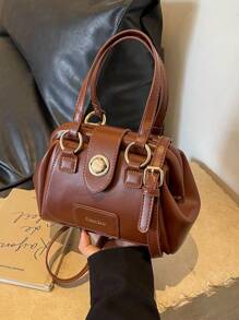 時尚大容量女士手提包 - 棕色 - 查看 3