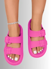 SANDALIAS DE MUJER ANTIDESLIZANTES SPONCH PARA ALBERCA O PLAYA - Rosa Fucsia - Ver 1