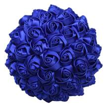 1束時尚優雅簡約高端純手工緞帶玫瑰婚禮花束新娘伴娘適合婚禮和攝影工作室 - 彩色 - 查看 6