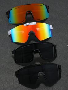 1pc Men's Wraparound Outdoor Fashionable Cool & Stylish Sport Sports Glasses, Great For Daily Wear And Music Festivals - Punk Style - Multicolor - View 2