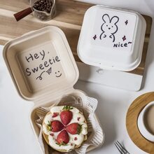 50 个/套便当蛋糕盒、提拉米苏甜点容器、汉堡盒、露营和野餐盒、西式食品包装盒学校用品食品袋食品盒适用于糖果巧克力饼干等。 - 白色 - 查看 6