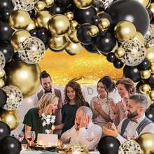 Black And Gold Balloon Arch Kit,106pcs Gold And Black Balloons Garland Kit For Birthday Graduation Father's Day Anniversary Bachelorette Party Decoration - Multicolor - View 2