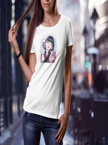 PLAYERA BLANCA MANGA CORTA DE LISA DE BLACK PINK OFERTA - Blanco - Ver 3