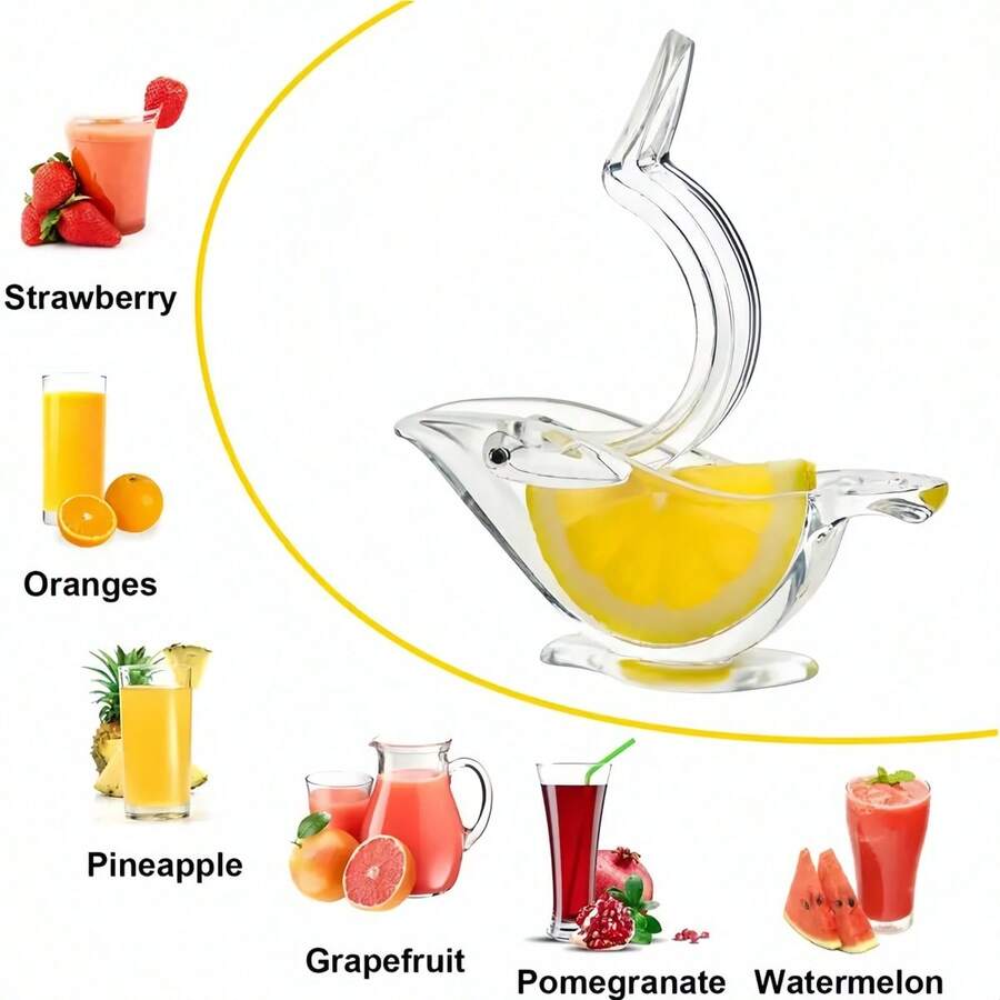 A Portable Plastic Manual Lemon Squeezer, Transparent Lemon Juice Press