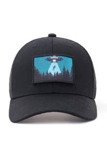 1pc Unisex Black Cartoon Pattern Mesh Breathable Sun Protection Baseball Cap, Suitable For Casual Daily Wear - Multicolor - View 15