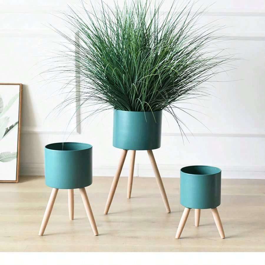 1 Miếng Sắt Nghệ thuật Chậu hoa , Creative & Tối giản Chậu cây , Nhà  Đồ trang trí , Sắt Nghệ thuật Thực vật Giá đỡ + Lớn Sắt Gầu múc , Trong nhà/Ngoài trời Áp dụng , Lưu trữ Cái giá Nhà  Trang trí , Chậu hoa Đồ trang trí Thùng đựng hàng , Công cụ làm vườn , Tổ hợp - màu xanh lá - Xem 1