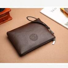 男士大容量手拿包 - 棕色 - 查看 2