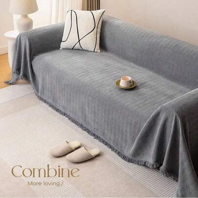 بطانية كنب بملمس الشنيل متعدد الوظائف، لإستخدام جميع الفصول