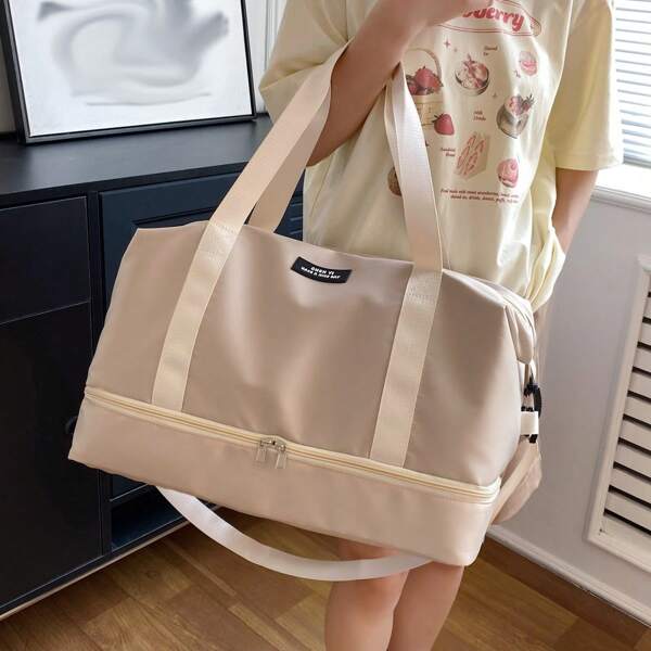 Travel Bag Large Capacity Boarding Duffel Bag, Wet And Dry Separation Shoe Bin Bag Cover Pull Rod, Sports Gym Bag, Women's Carry On Weekend & Overnight Bag Back To School School Bag Travel Essentials Travel Organizer For Beach Summer Vacation For Suitcase Duffle Bag Weekend Bag For Luggage Carry On Bag College Bag Luggage Bags Weekender Bag Hospital Bag Holiday Winter