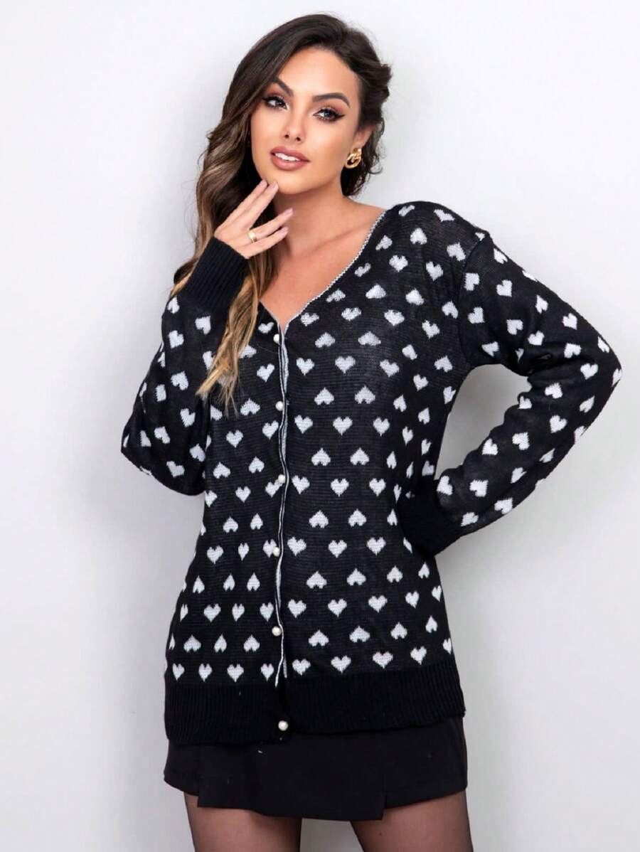 Women Cardigans - 黑色 - 查看 1