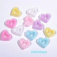 20 PCS Transparent Multi Color Heart Shape Beads Bracelet Spacer Acrylic Hollow Love Charms Necklace Department DIY Jewelry Accessories