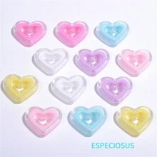 20 PCS Transparent Multi Color Heart Shape Beads Bracelet Spacer Acrylic Hollow Love Charms Necklace Department DIY Jewelry Accessories