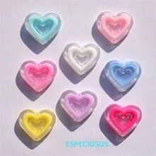 20 PCS Transparent Multi Color Heart Shape Beads Bracelet Spacer Acrylic Hollow Love Charms Necklace Department DIY Jewelry Accessories