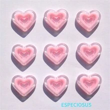 20 PCS Transparent Multi Color Heart Shape Beads Bracelet Spacer Acrylic Hollow Love Charms Necklace Department DIY Jewelry Accessories