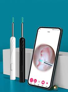 NE16 Wireless WiFi Ear Pick Otoscope Camera 1296P Borescope Luminous Ear Wax Cleaning Teeth Oral Inspection Ear CleanerNew Ear Wax Removal Smart Visual Ear Cleaner USB Ear Wax Remover Endoscope Camera Pick Tool Camera - White - View 5