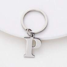1 buc. Breloc unisex cu litere A-Z din oțel inoxidabil Breloc cu litere simplu cadou pentru prieten, pandantiv pentru bagaje Rechizite școlare Cadouri pentru profesori Accesorii pentru profesori înapoi la școală