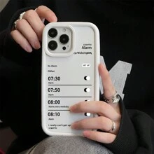 Creative Minimalist Alarm Clock Silicone Phone Case, Compatible With Iphone 15/15pro/15promax/14/13/12/11/Xsmax Series, Phone Protective Cover