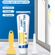 1pc Wall Repair Paste Kit With Scraper, Waterproof And Mildew-Proof White Wall Crack Repair Agent, With Nozzle