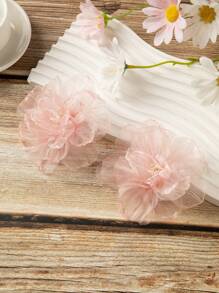 两件套别致欧根纱雪纺花朵发夹，完美搭配闺蜜和家人，是波西米亚风情人节的理想之选。这款发夹造型别致，适合女性佩戴，是上学、度假等场合的理想选择。它既是发饰，也是发卡，是日常必备，也是日常穿搭的完美点缀。 - 粉色 - 查看 2